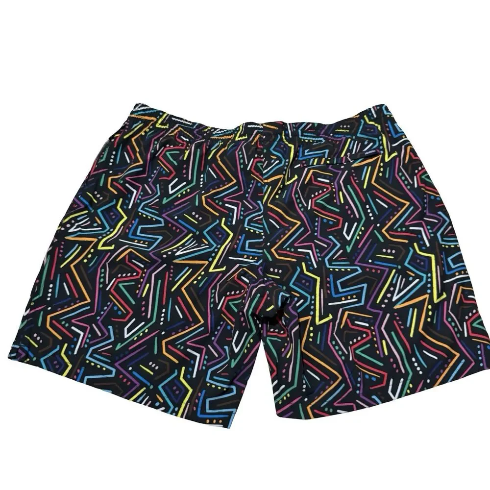 Chubbies Mens Swim Trunks XXXL Black Neon Geometric Scribble Mesh 7
